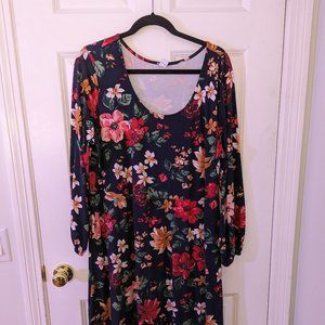 Old Navy Fit & Flare Plus-Size Dress, Navy Floral